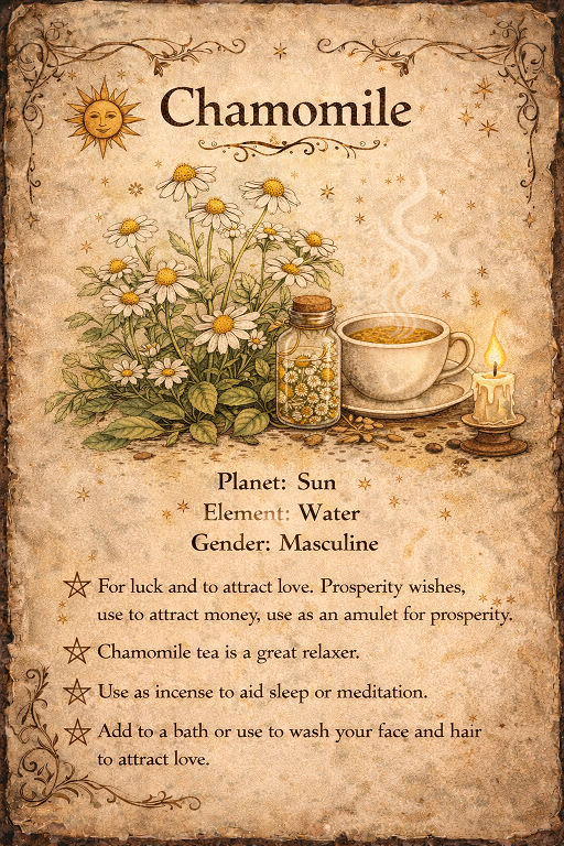 chamomile magical properties info - vintage