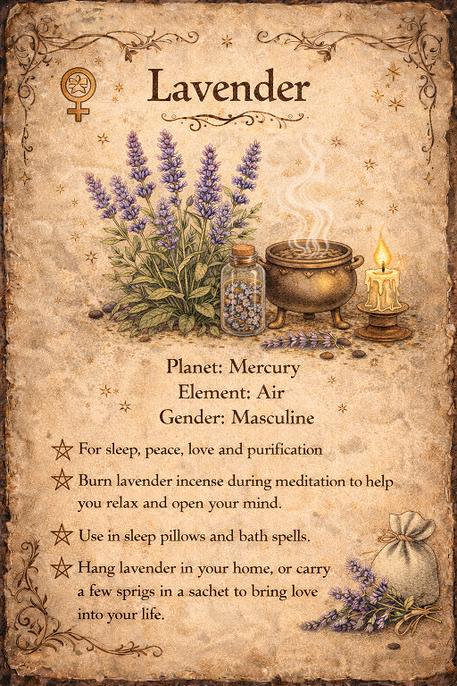 lavender magical properties info - vintage