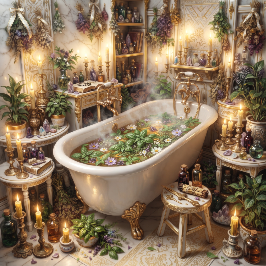Basil ritual protection bath