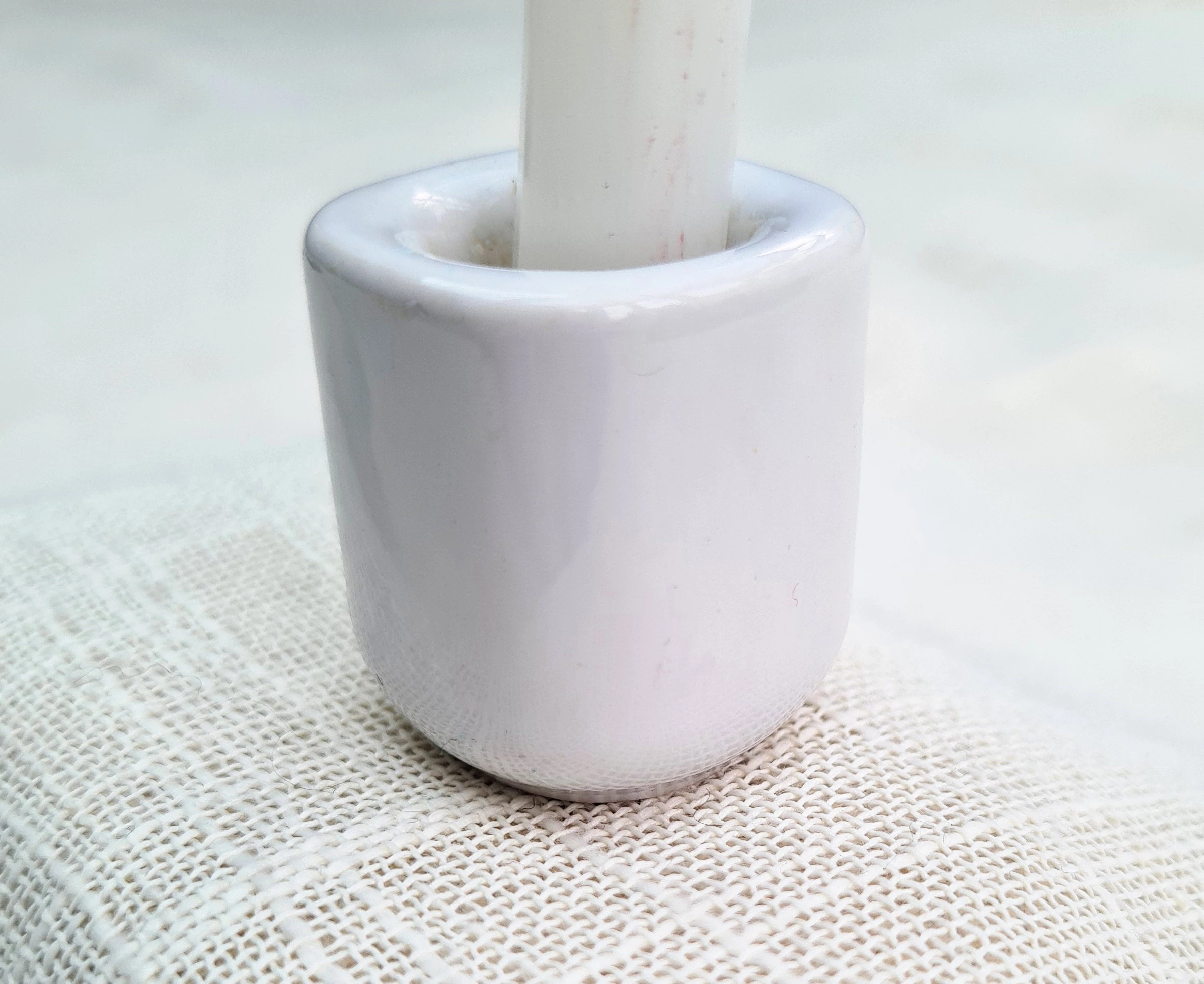 White Ceramic Chime Spell Candle Holder