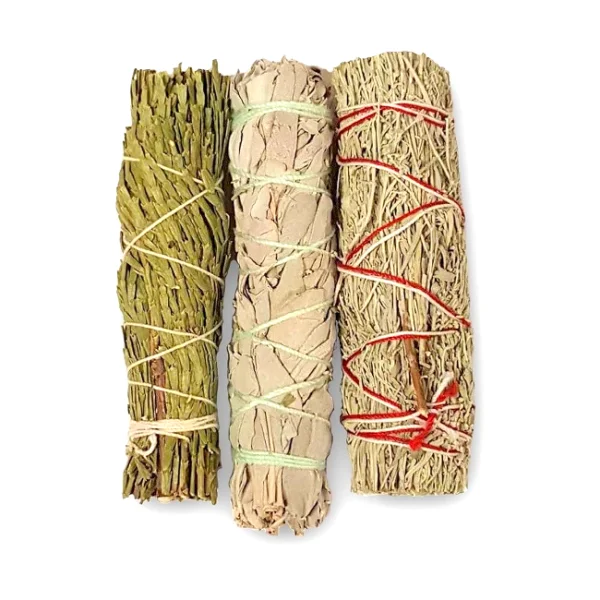 cedar white and blue sage smudge pack
