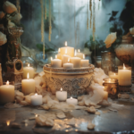 candles on a wiccan altar