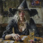 a gambling witch playing the lottery
