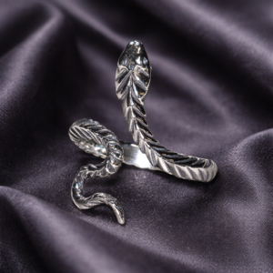 Sterling silver adjustable snake ring