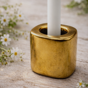 Gold Ceramic Spell Candle Holder - for Small Chime Candles