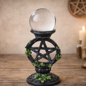 Crystal Gazing Ball on Pentagram Stand