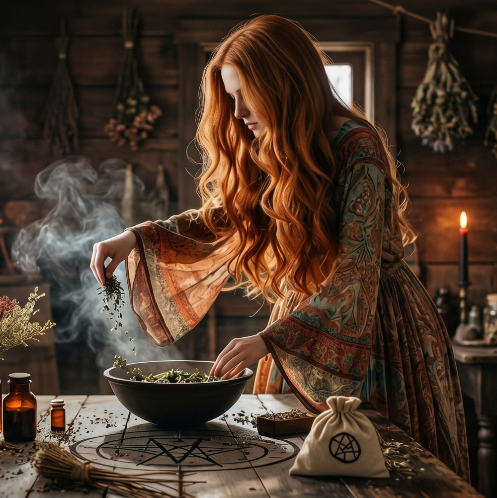 witch casting a spell